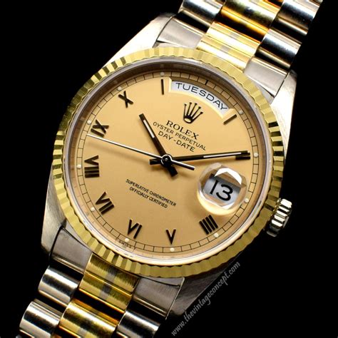 rolex day date thickness|rolex day date two tone.